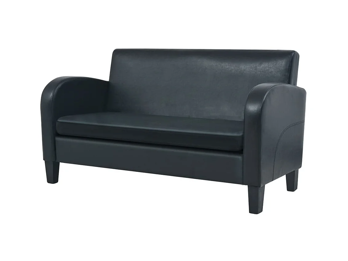 Canapé à 2 places Cuir synthétique Noir LODW14260