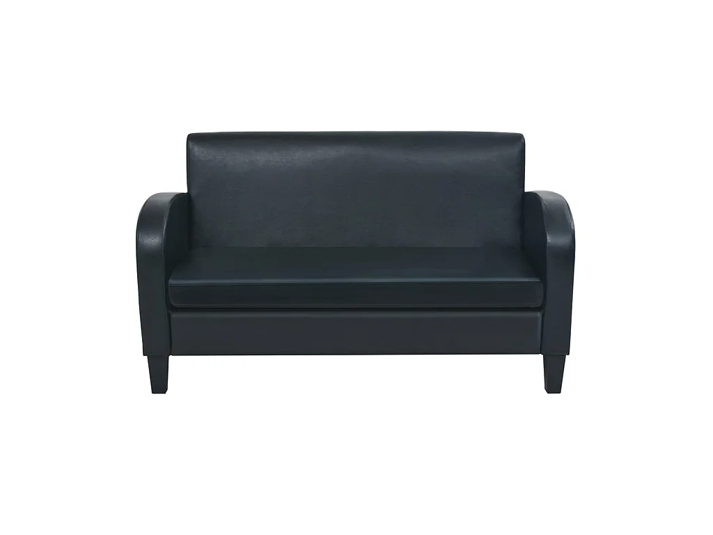2-Sitzer-Sofa | Wohnzimmersofa Kunstleder Schwarz -gkd600671