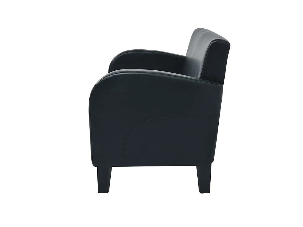 2-Sitzer-Sofa | Wohnzimmersofa Kunstleder Schwarz -gkd600671