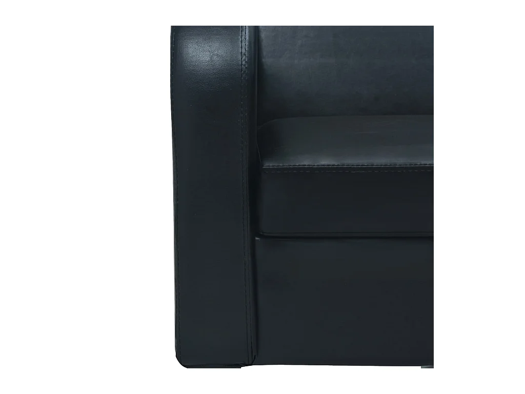 2-Sitzer-Sofa | Wohnzimmersofa Kunstleder Schwarz -gkd600671