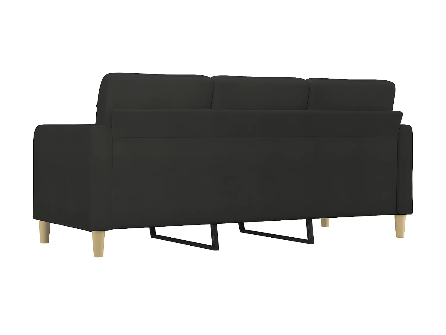 Canapé à 3 places Noir 180 cm Tissu OID5533