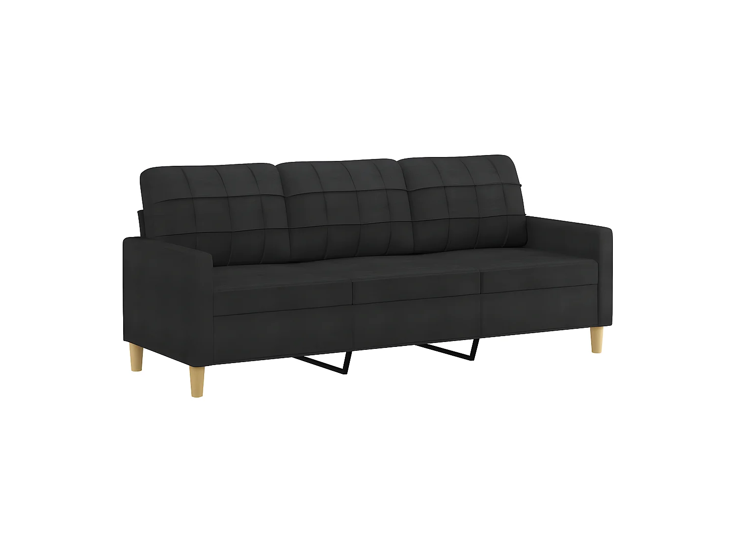 3-Sitzer-Sofa | Wohnzimmersofa Schwarz 180 cm Stoff -gkd676247