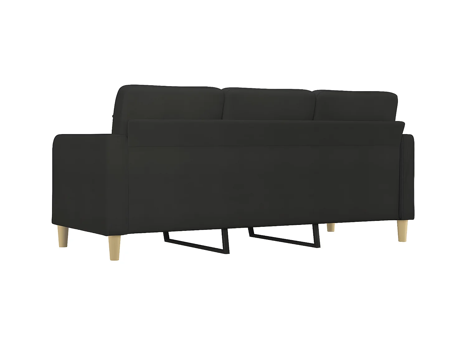 3-Sitzer-Sofa | Wohnzimmersofa Schwarz 180 cm Stoff -gkd676247