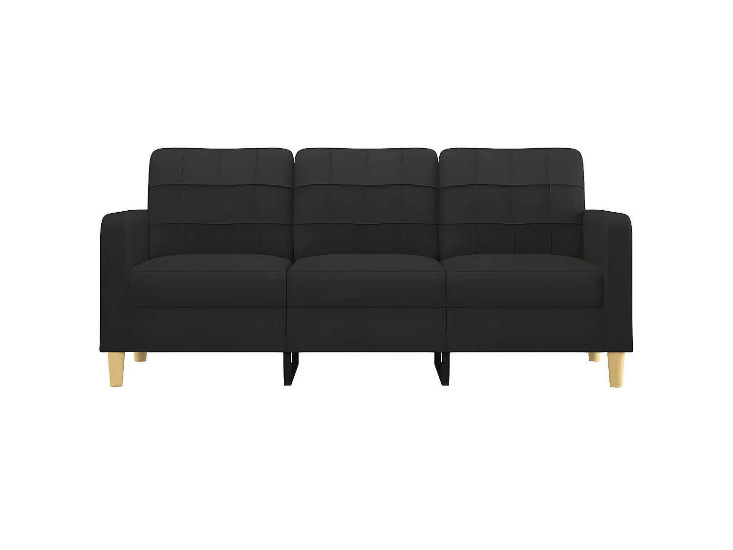 Canapé à 3 places Noir 180 cm Tissu OID5533