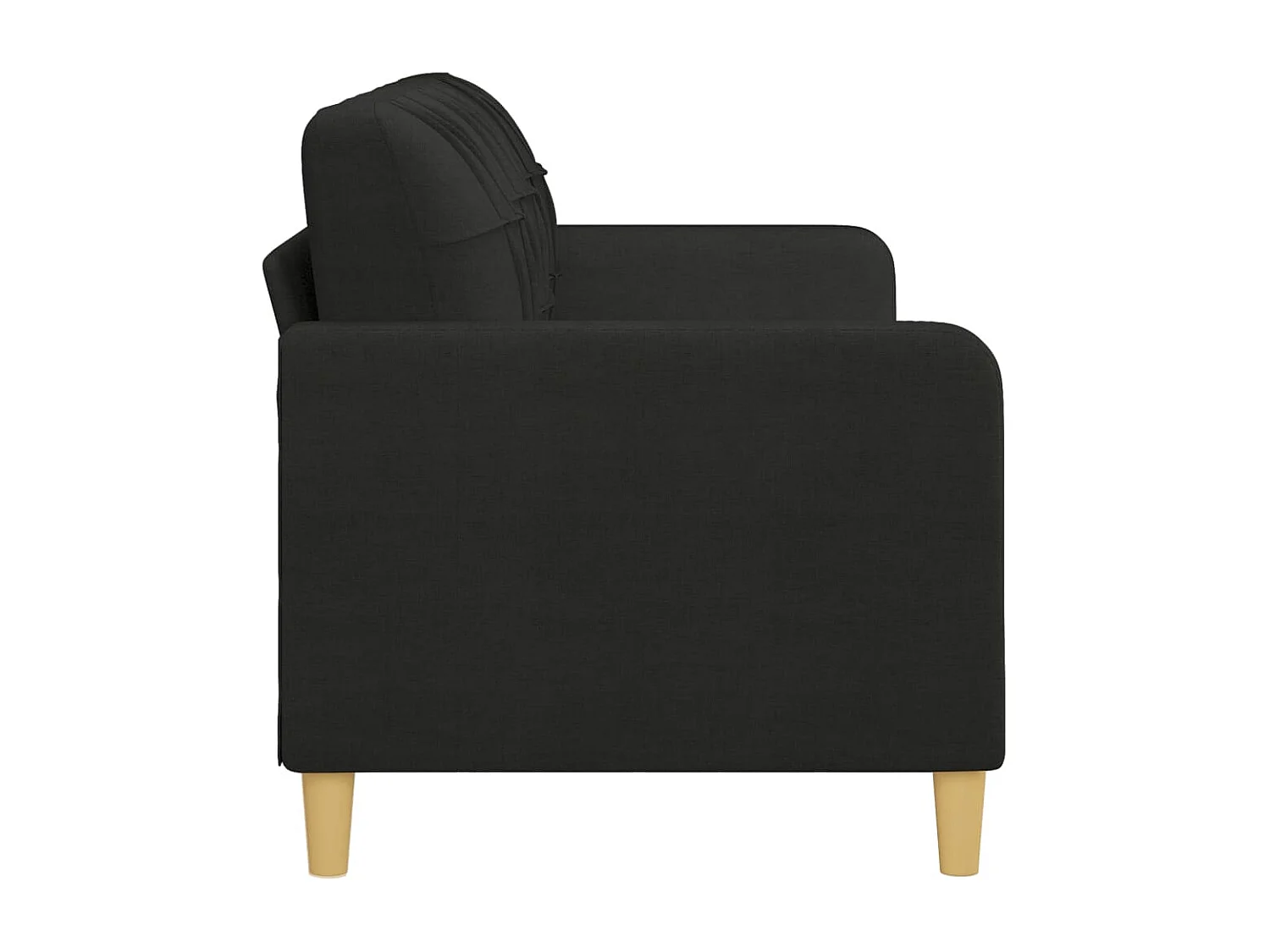 Canapé à 3 places Noir 180 cm Tissu OID5533