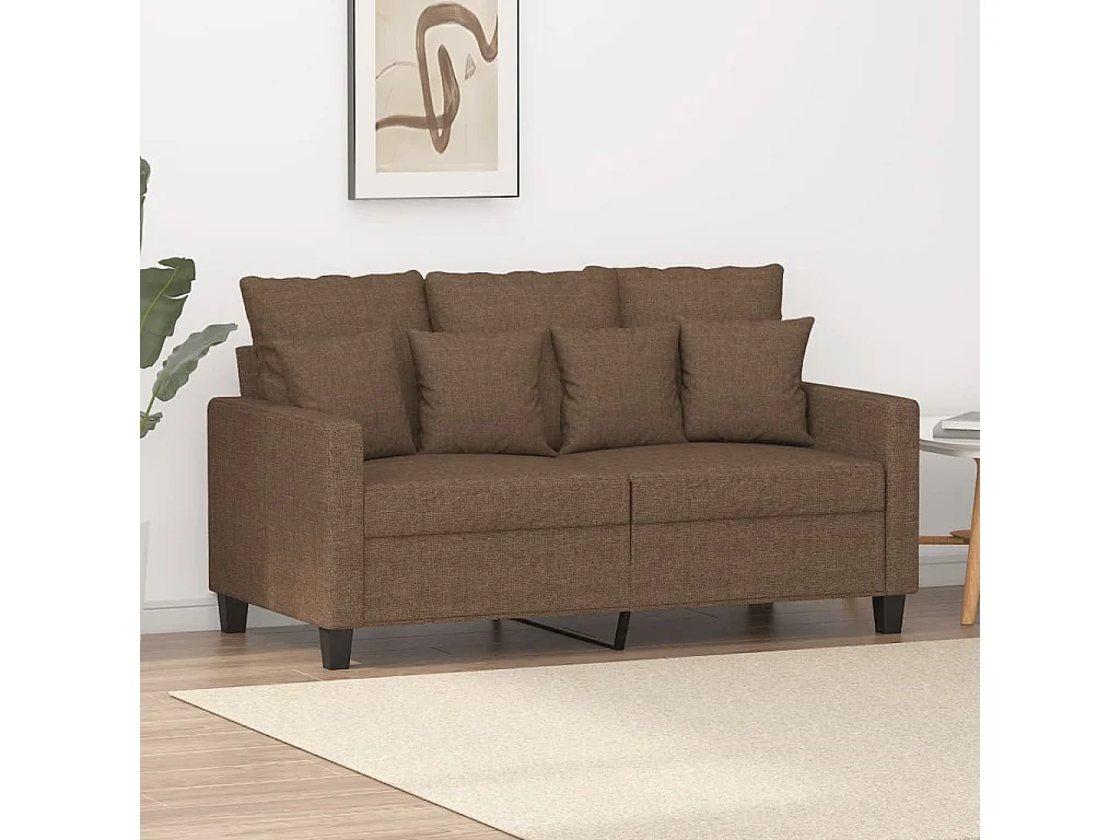 Canapé à 2 places Marron 120 cm Tissu LODW52782