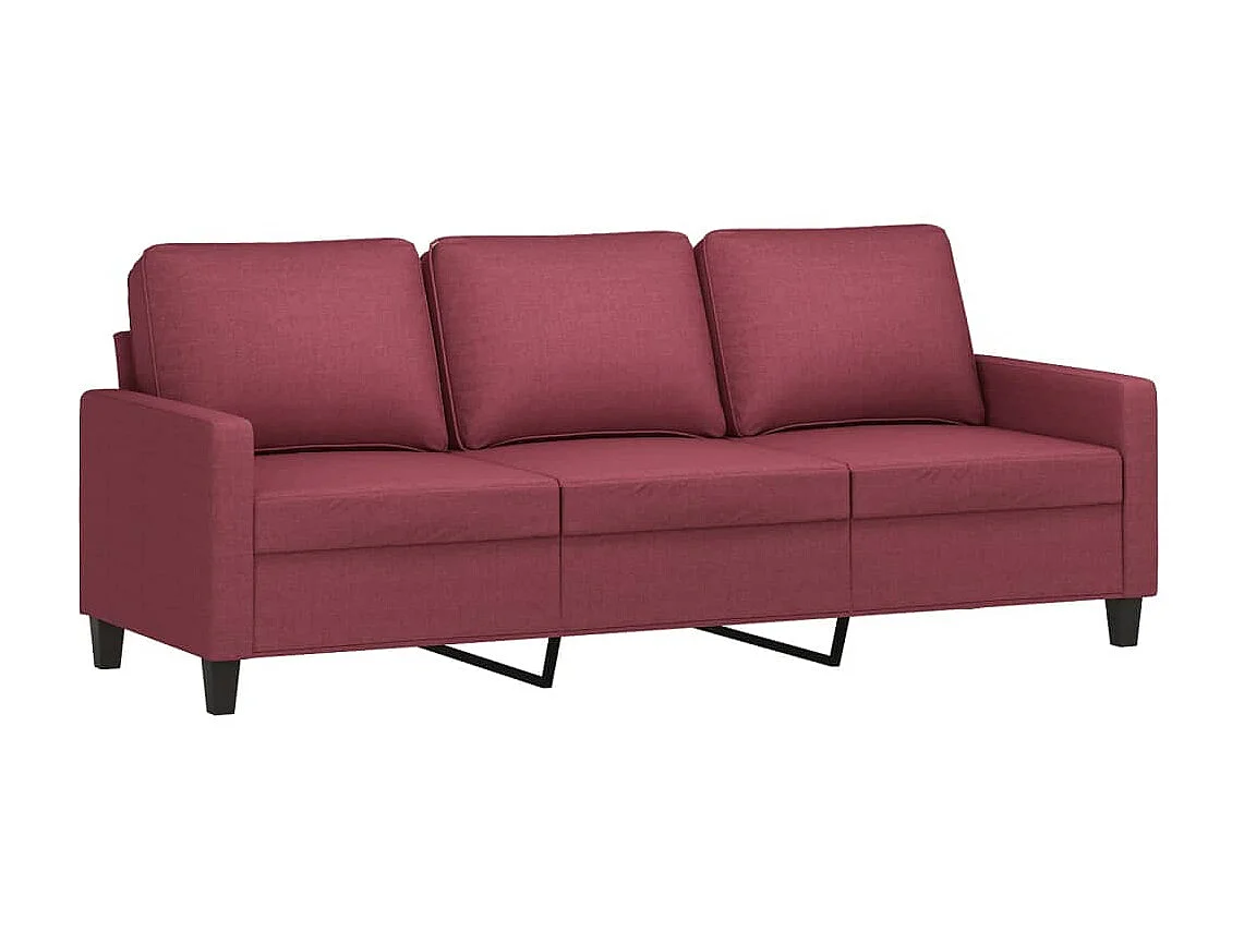 Canapé à 3 places avec repose-pieds Rouge bordeaux 180 cm Tissu OID9673
