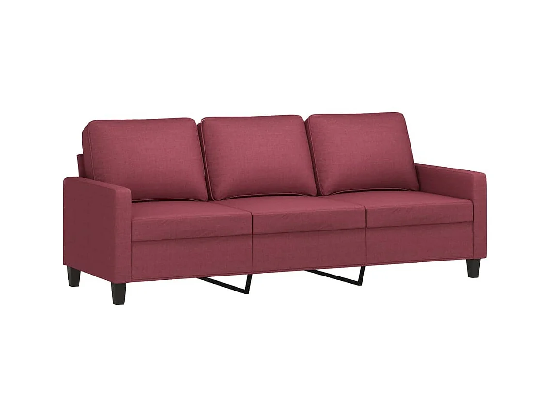 Canapé à 3 places avec repose-pieds Rouge bordeaux 180 cm Tissu OID9673