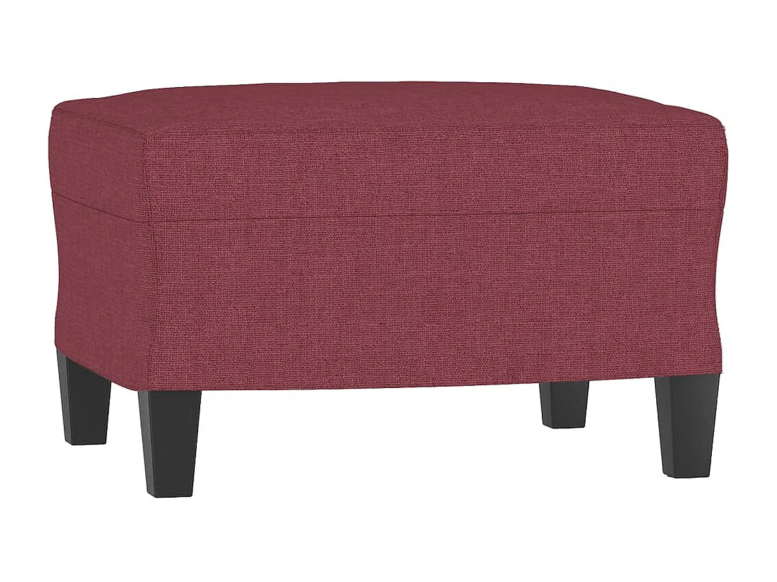 Sofá de 3 plazas con taburete de tela rojo tinto 180 cm ES904738