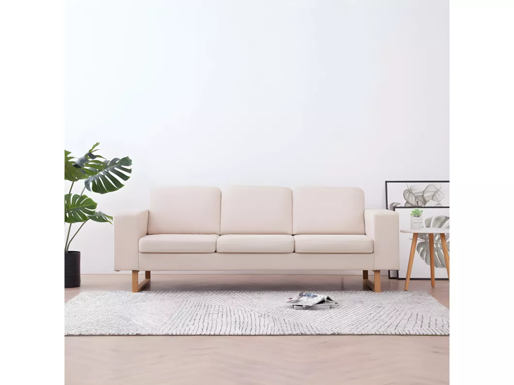 Kauf Unique 3-Sitzer-Sofa | Wohnzimmersofa Stoff Cremeweiß -gkd31682