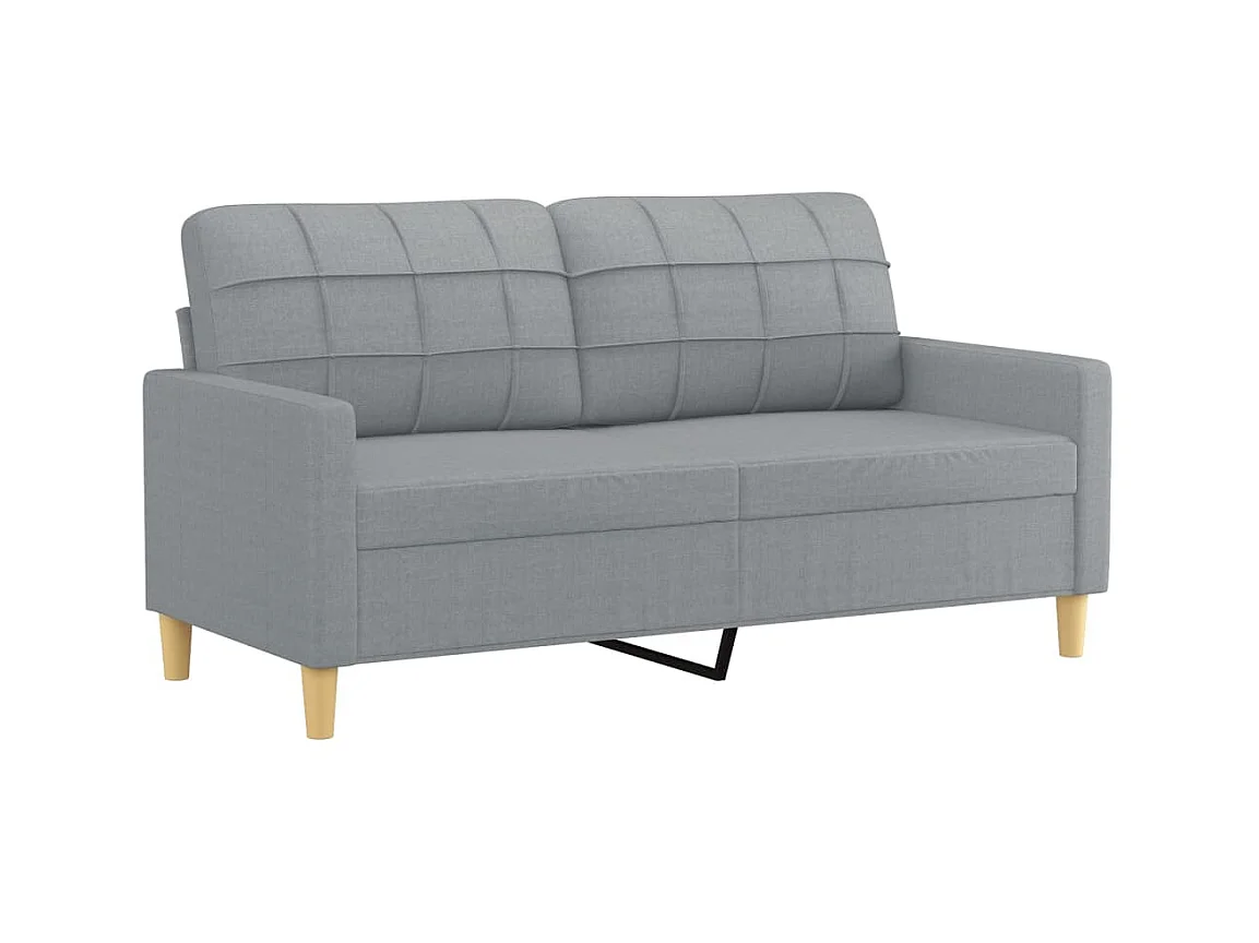 Canapé à 2 places avec oreillers gris clair 140 cm tissu OID8316