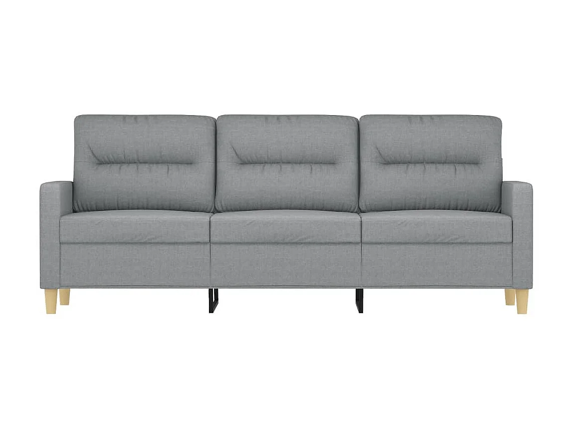 3-Sitzer-Sofa | Wohnzimmersofa Hellgrau 180 cm Stoff -gkd41626