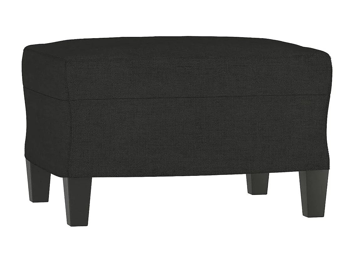 3-Sitzer-Sofa | Wohnzimmersofa mit Hocker Schwarz 180 cm Stoff -gkd484563