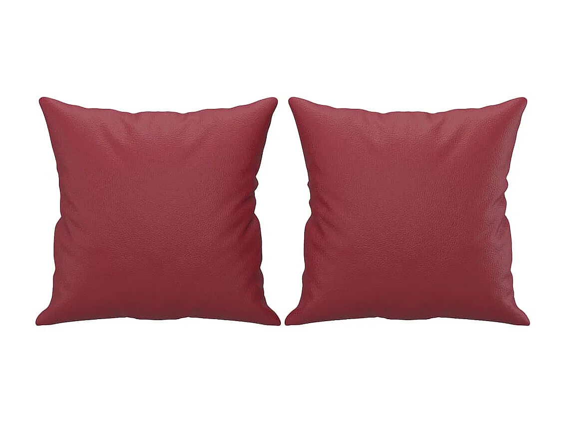 2-Sitzer-Sofa | Wohnzimmersofa mit Zierkissen Weinrot 120 cm Kunstleder -gkd665335