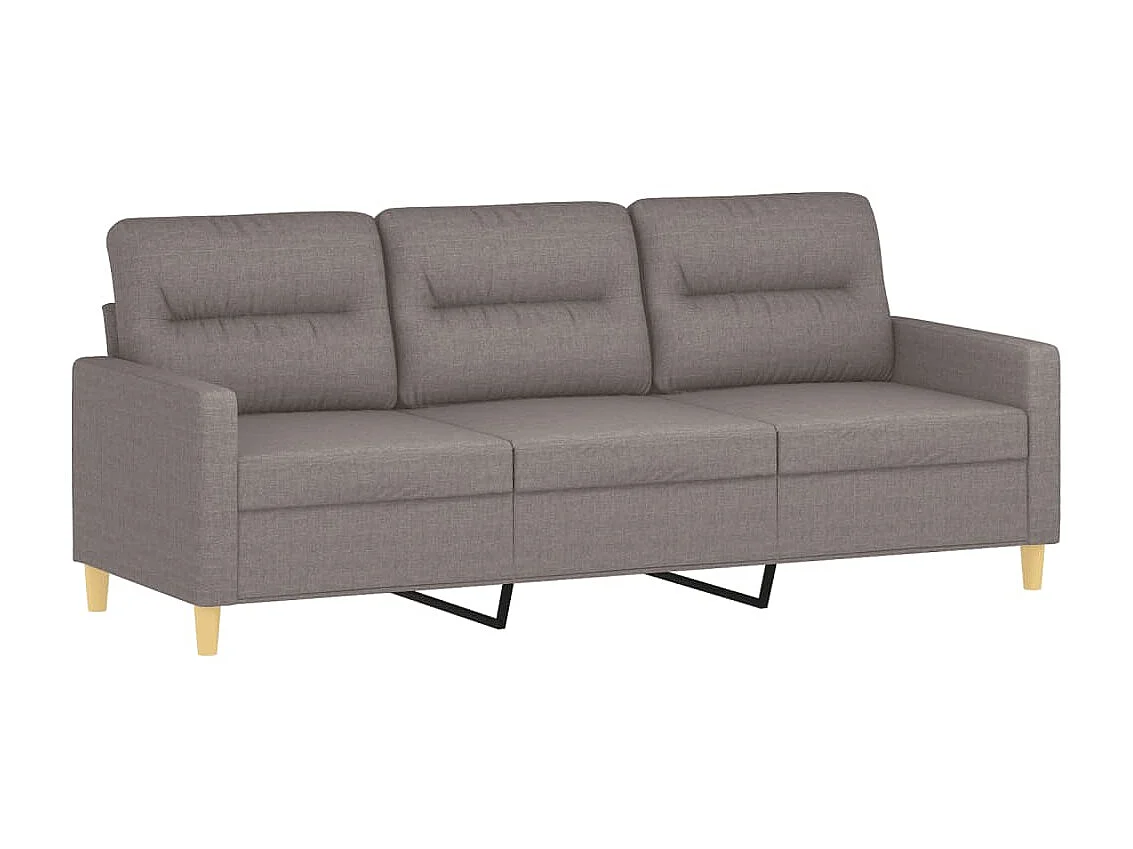 Canapé à 3 places avec repose-pieds Taupe 180 cm Tissu OLA9295