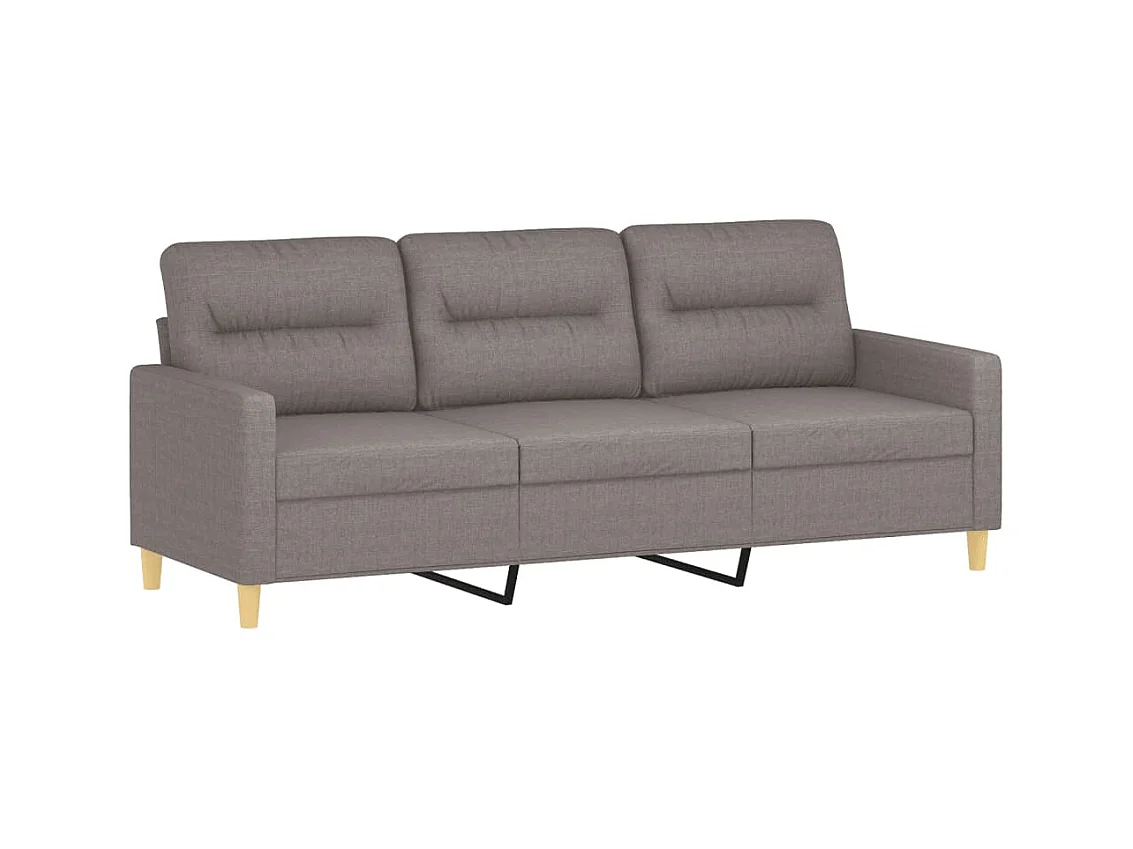 3-Sitzer-Sofa | Wohnzimmersofa mit Hocker Taupe 180 cm Stoff -gkd21931