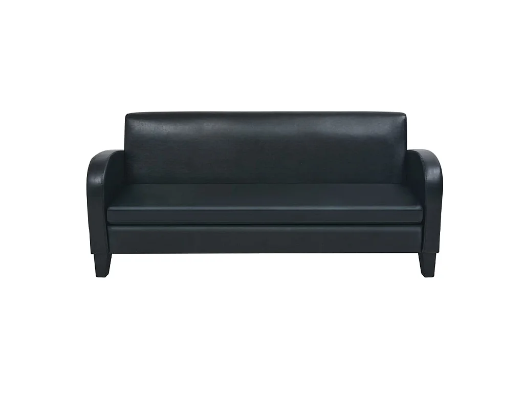 3-Sitzer-Sofa | Wohnzimmersofa Kunstleder Schwarz -gkd829754