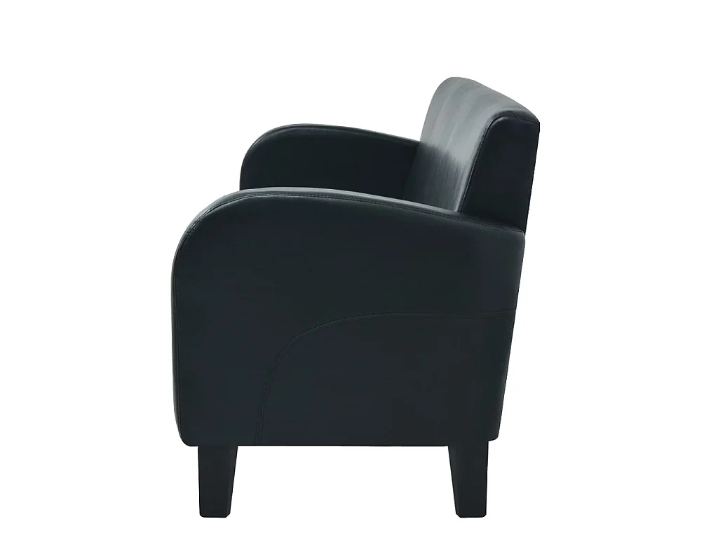 3-Sitzer-Sofa | Wohnzimmersofa Kunstleder Schwarz -gkd829754