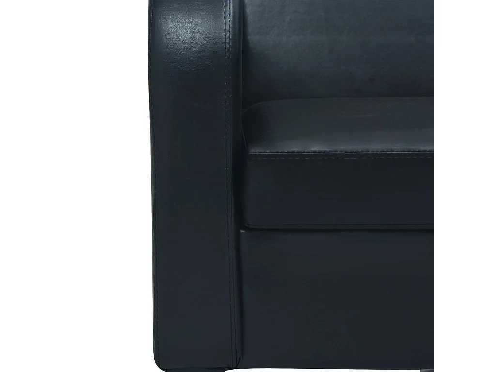 3-Sitzer-Sofa | Wohnzimmersofa Kunstleder Schwarz -gkd829754