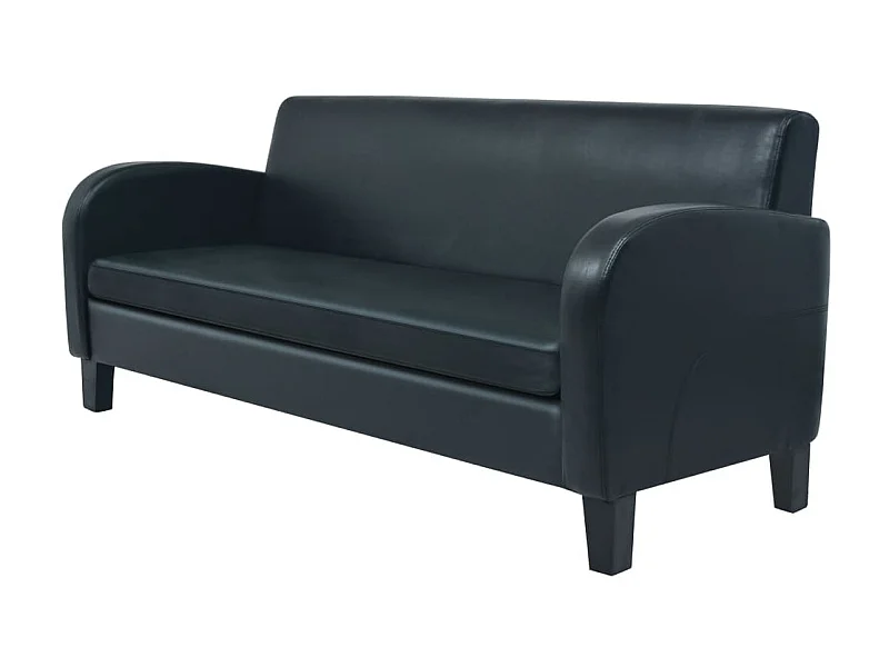 3-Sitzer-Sofa | Wohnzimmersofa Kunstleder Schwarz -gkd829754