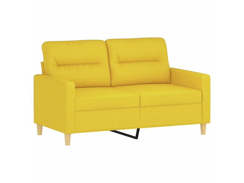 Canapé à 2 places avec oreillers jaune clair 120 cm tissu OLA6373