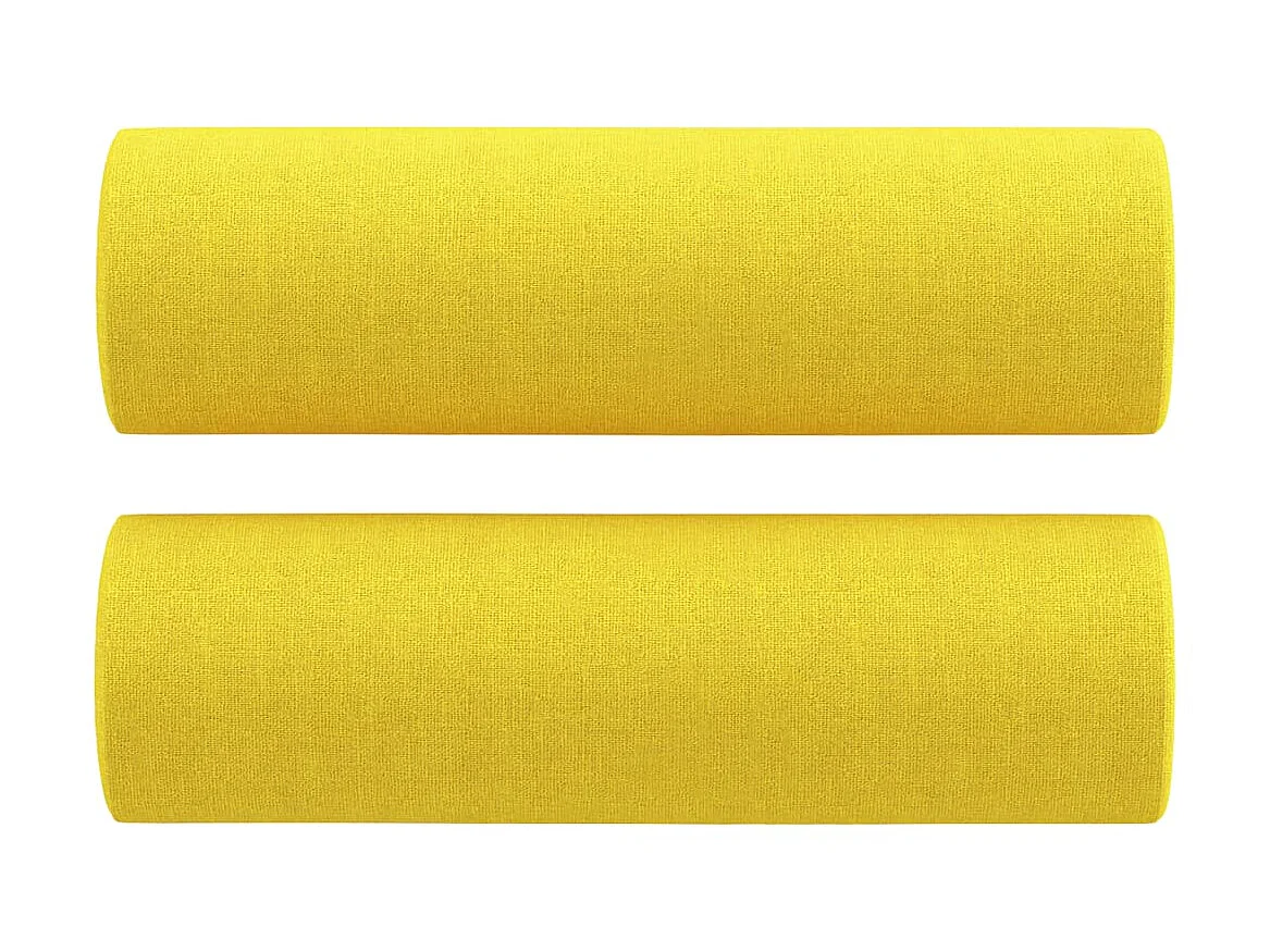 Canapé à 2 places avec oreillers jaune clair 120 cm tissu OLA6373