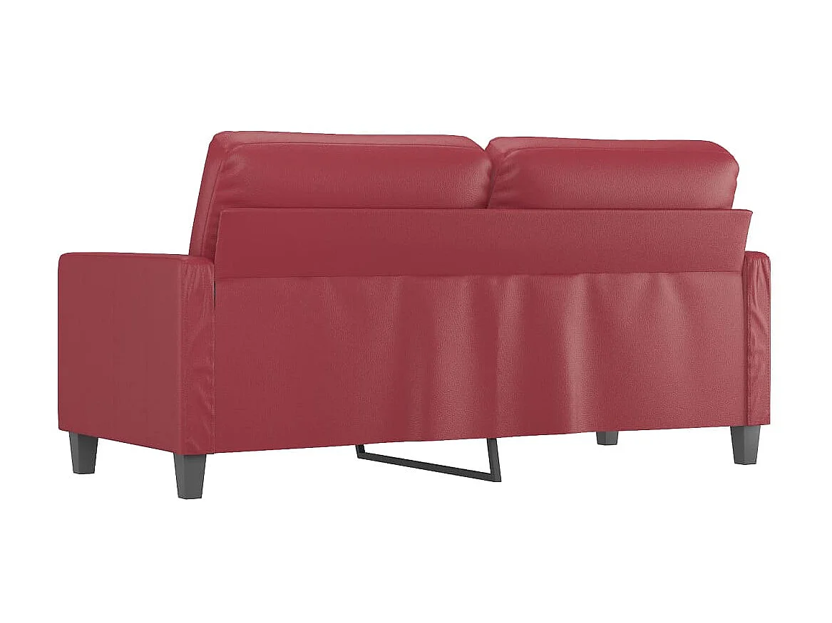 Canapé à 2 places Rouge bordeaux 140 cm Similicuir OLA4029