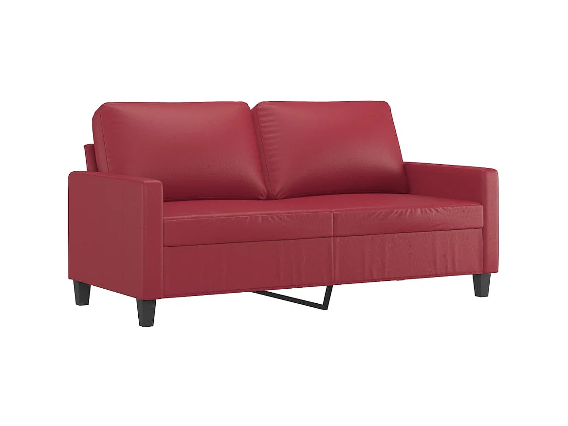 Canapé à 2 places Rouge bordeaux 140 cm Similicuir OLA4029