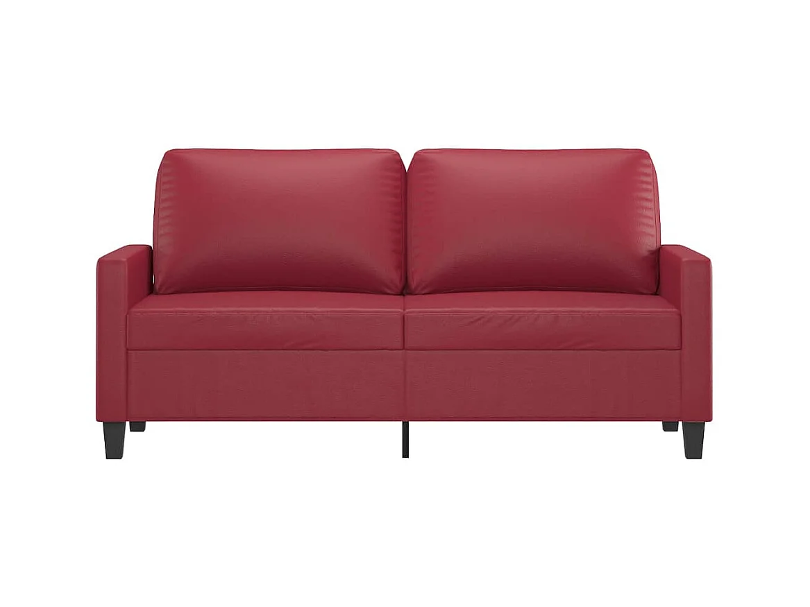 Canapé à 2 places Rouge bordeaux 140 cm Similicuir OLA4029