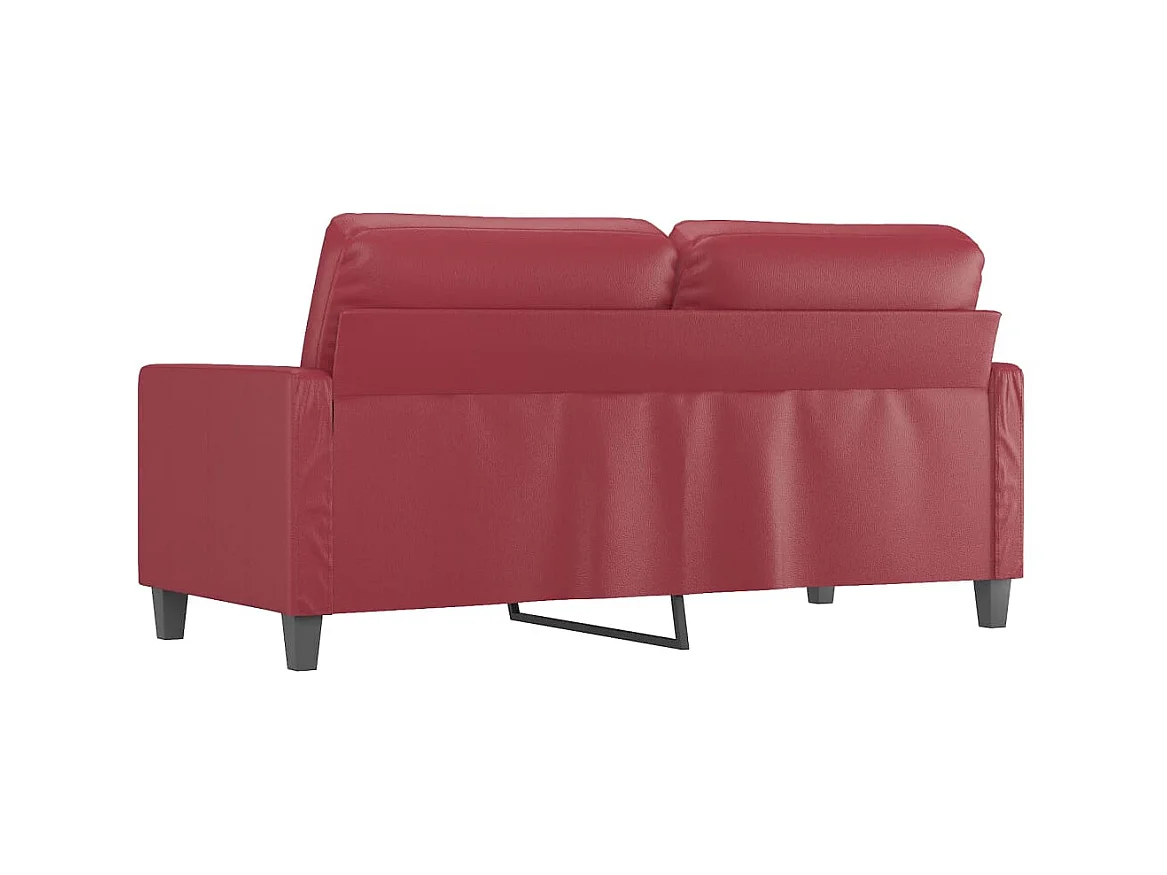 Canapé à 2 places Rouge bordeaux 140 cm Similicuir OLA4029