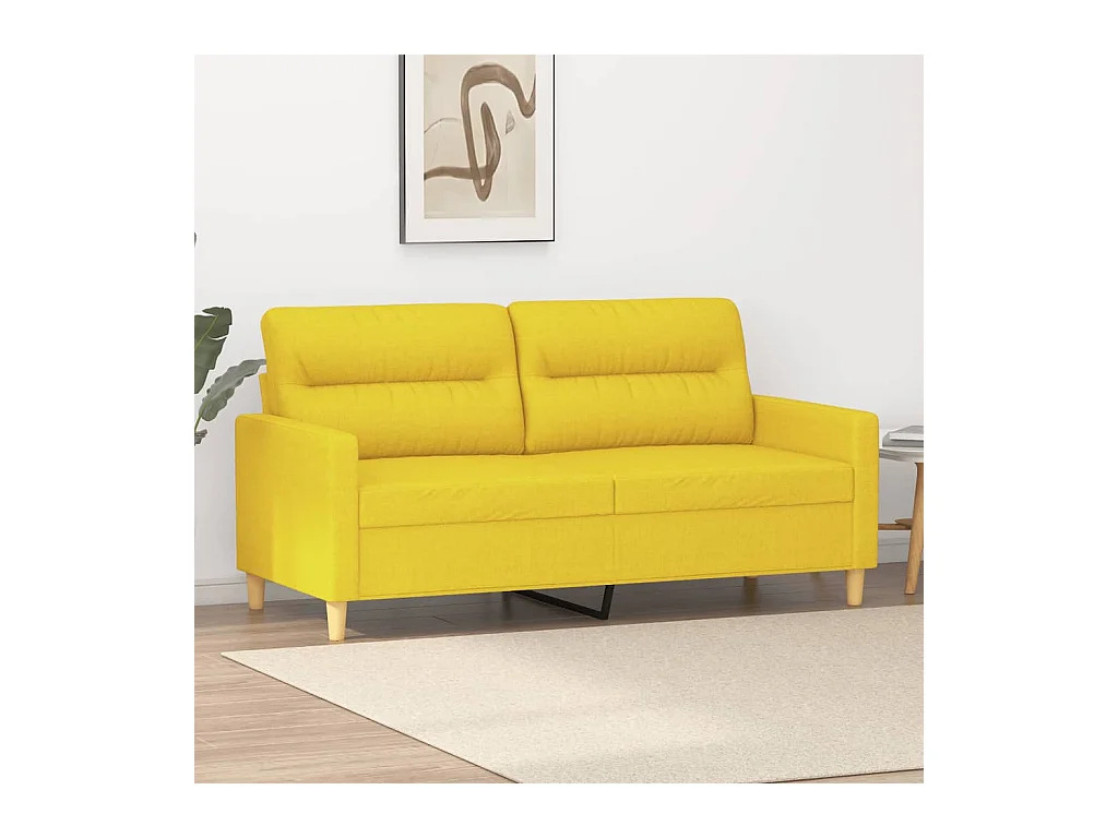 Canapé à 2 places Jaune clair 140 cm Tissu OLA9258