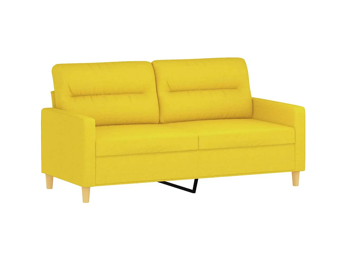 Canapé à 2 places Jaune clair 140 cm Tissu OLA9258