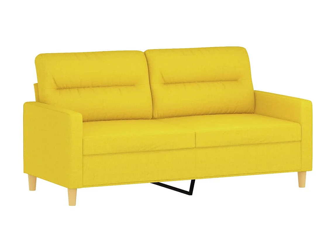 Canapé à 2 places Jaune clair 140 cm Tissu OLA9258