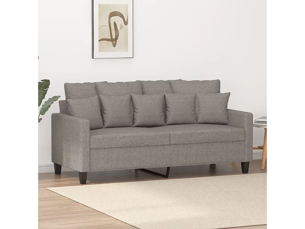 Sofá de 2 plazas de tela gris taupé 140 cm PWFG51890