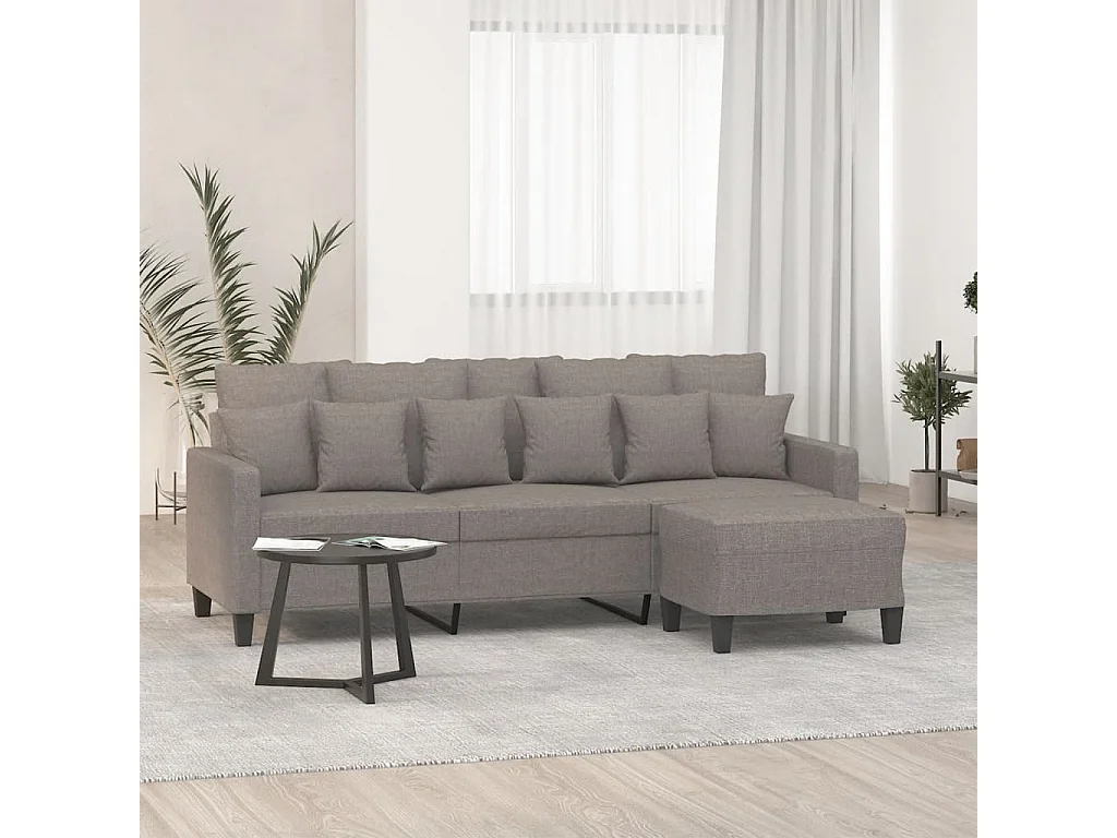 Canapé à 3 places avec repose-pieds Taupe 180 cm Tissu LODW79784