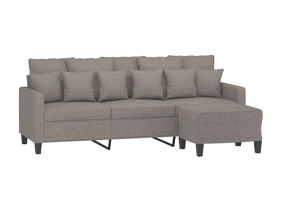 Canapé à 3 places avec repose-pieds Taupe 180 cm Tissu LODW79784