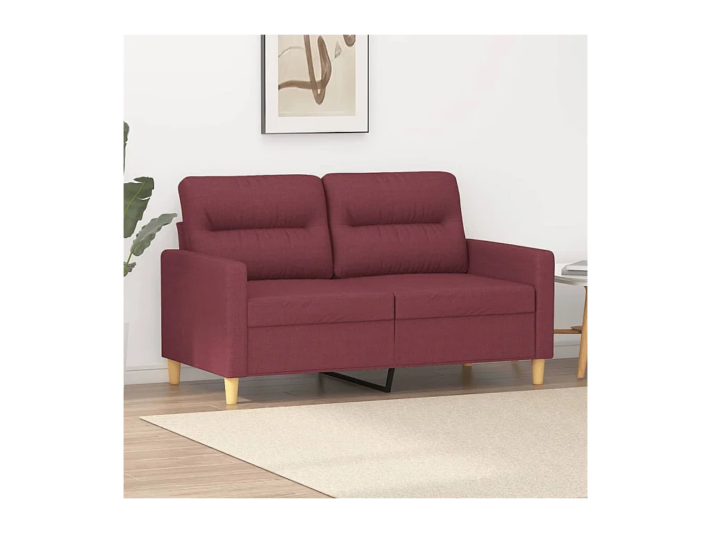 Canapé à 2 places Rouge bordeaux 120 cm Tissu OLA7042