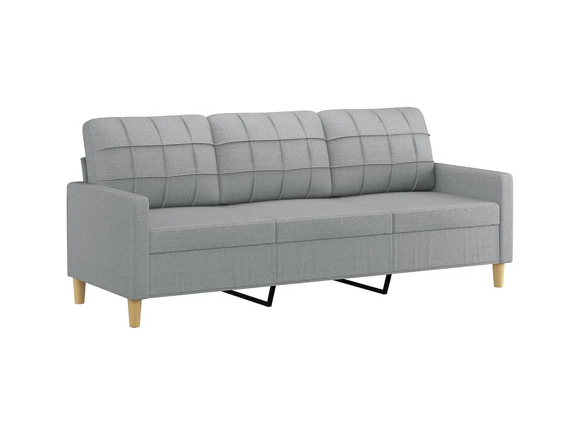 3-Sitzer-Sofa | Wohnzimmersofa Hellgrau 180 cm Stoff -gkd393170
