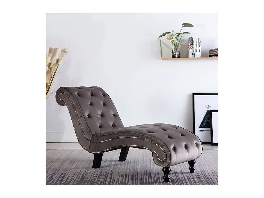 Canapé Velours Gris SEF38981