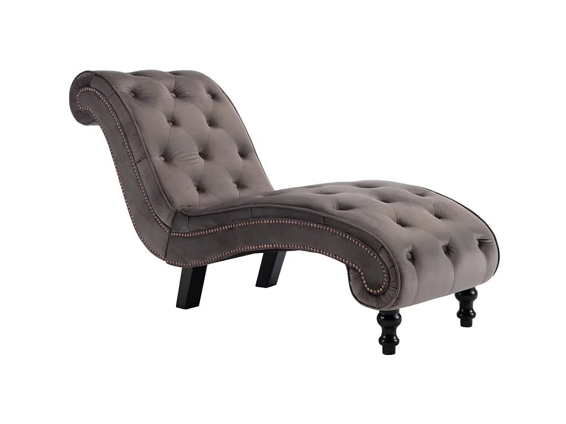 Chaise longue fluweel grijs NL216963