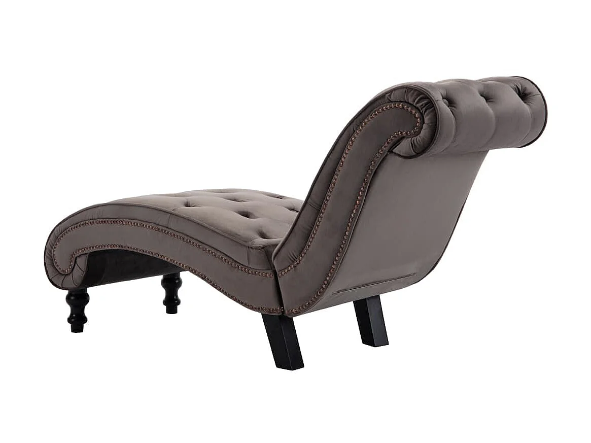 Chaise longue fluweel grijs NL216963