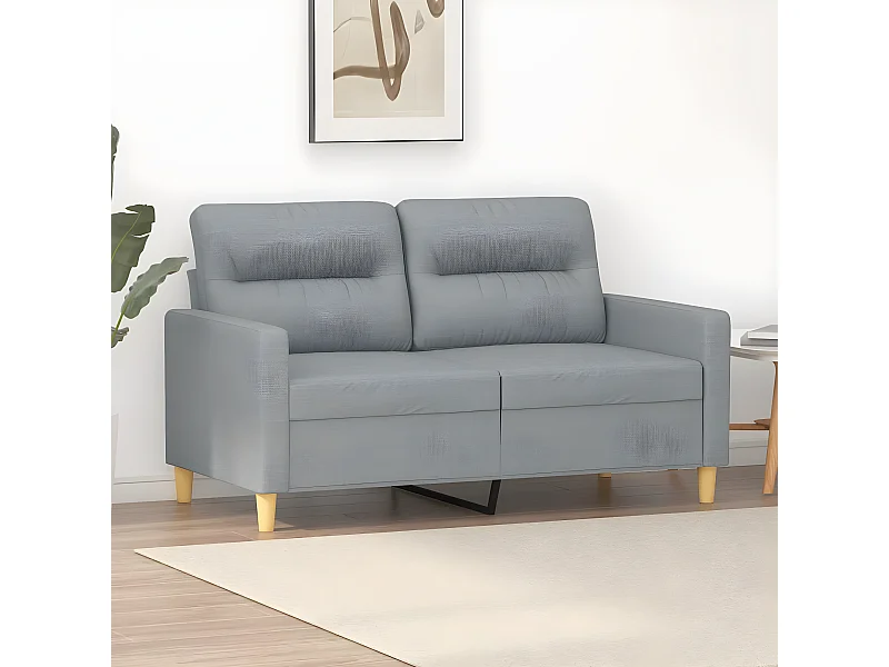 2-Sitzer-Sofa | Wohnzimmersofa Hellgrau 120 cm Stoff -gkd168533