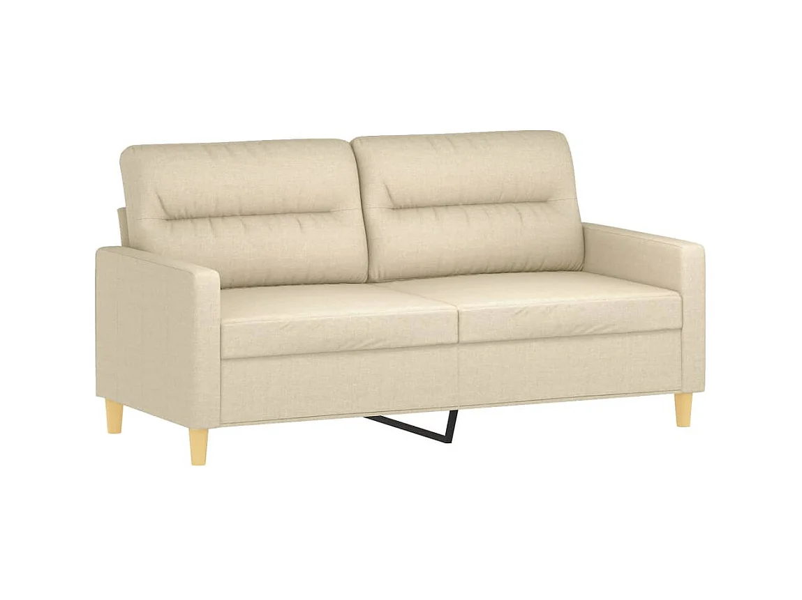 Canapé à 2 places avec oreillers décoratifs crème 140 cm tissu OLA4126