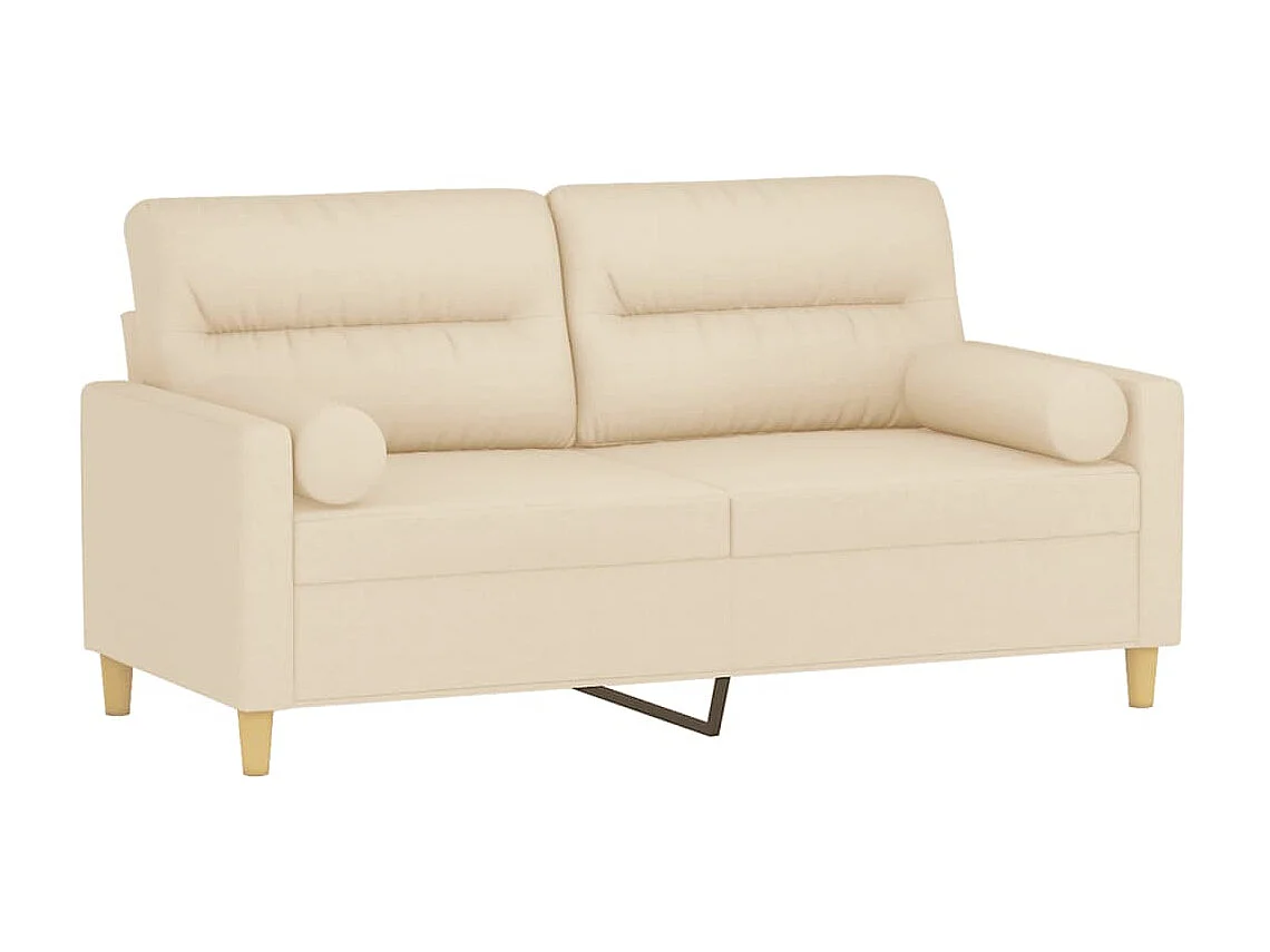 Sofá de 2 plazas con cojines tela color crema 140 cm ES651282