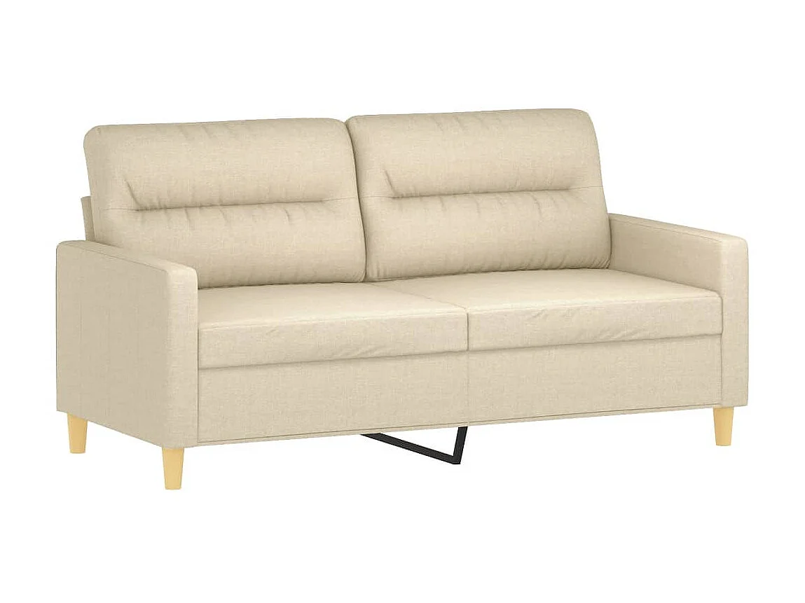 Sofá de 2 plazas con cojines tela color crema 140 cm ES651282