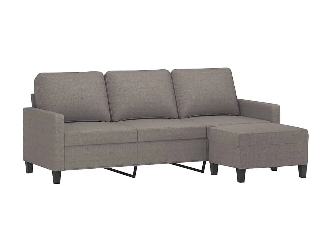 Canapé à 3 places avec repose-pieds Taupe 180 cm Tissu OID3553