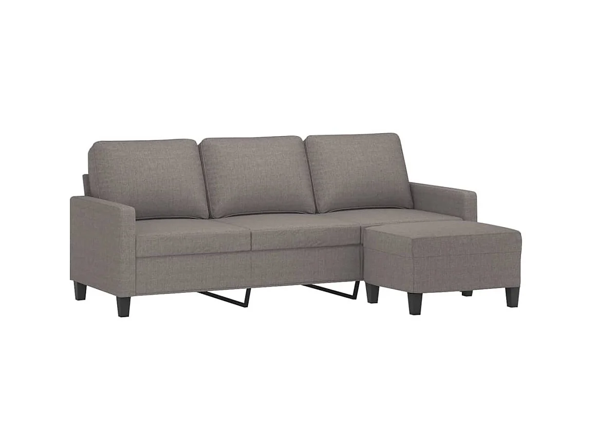 Canapé à 3 places avec repose-pieds Taupe 180 cm Tissu OID3553