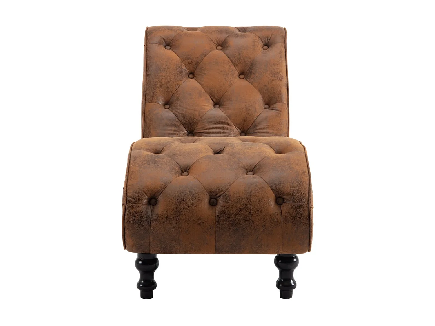 Chaise longue camurça artificial castanho PT442119