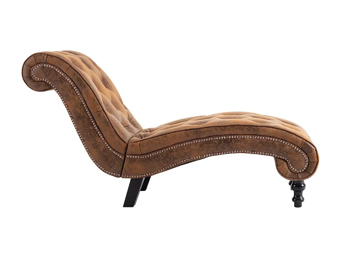 Chaise longue camurça artificial castanho PT442119