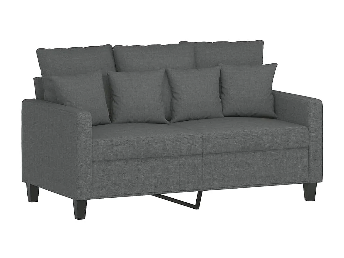 Canapé à 2 places Gris foncé 120 cm Tissu LODW81489